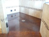 stained concrete shower floor