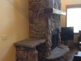 moss rock fireplace